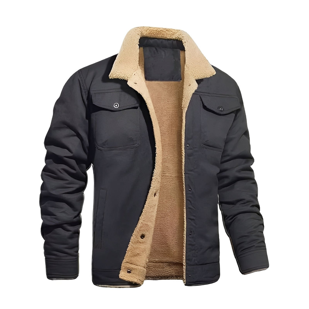 Retro Plush Jacket for Men, Windproof Winter Streetwear