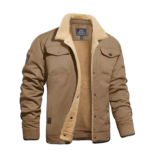 Retro Plush Jacket for Men, Windproof Winter Streetwear