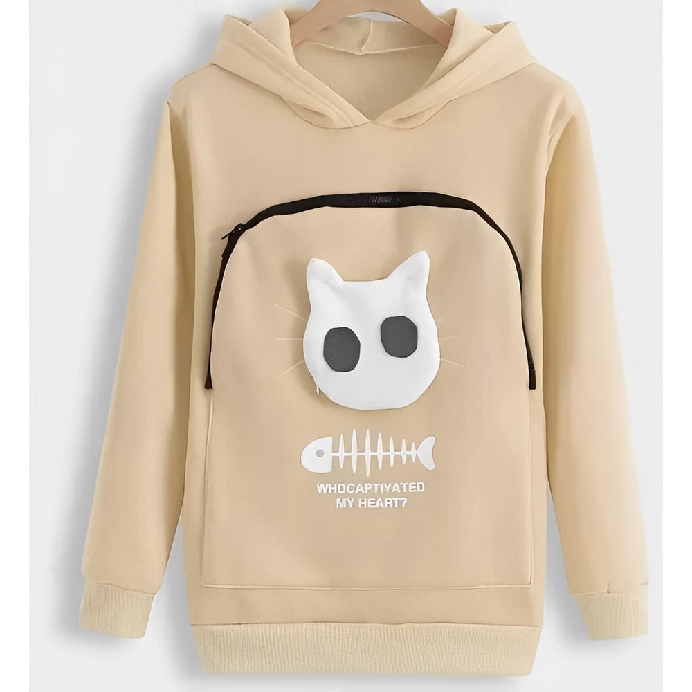 Cat Lover Hoodie with Cuddle Pouch for Pets