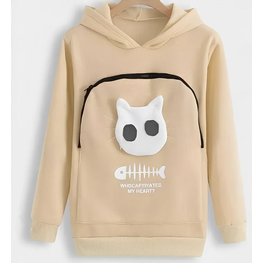 Cat Lover Hoodie with Cuddle Pouch for Pets