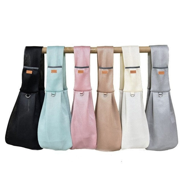 Mesh Crossbody Dog Carrier Sling with Padded Strap