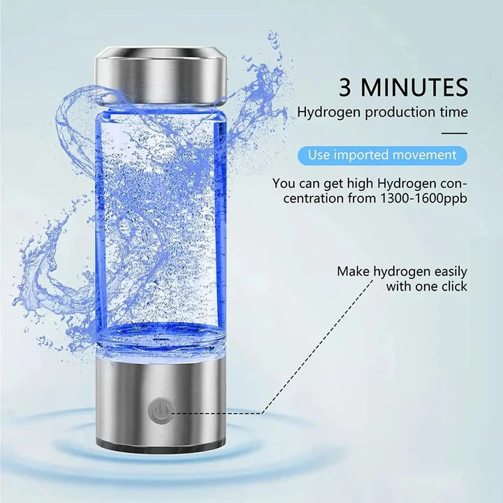 Rechargeable Hydrogen Water Generator Bottle for Home and Travel