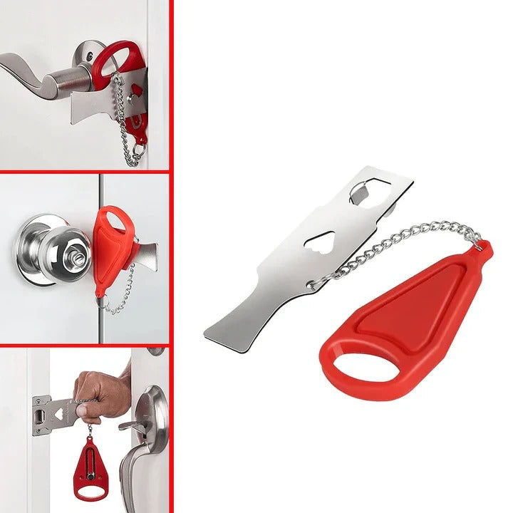 Travel Door Lock with Reinforced Security Bar