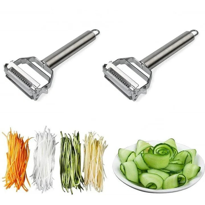 Stainless Steel Vegetable Peeler with Julienne Blade Attachment