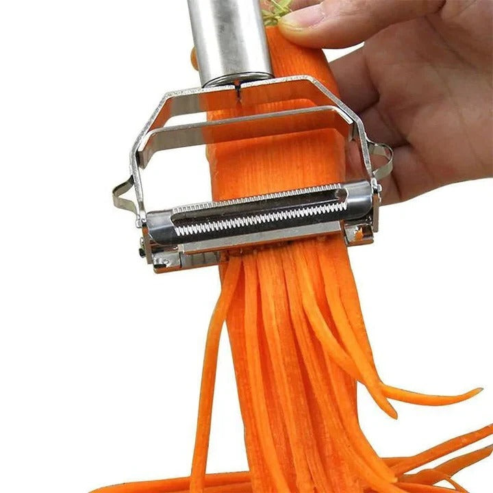Stainless Steel Vegetable Peeler with Julienne Blade Attachment