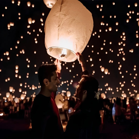 Hanging Paper Lanterns with Multicolour Decorative Design