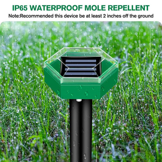 Solar Powered Ultrasonic Mole Repeller, Set of 4