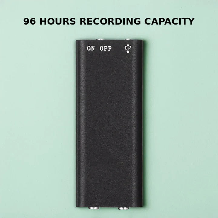 Compact Voice Activated Audio Recorder with Memory Storage