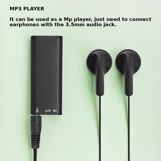 Compact Voice Activated Audio Recorder with Memory Storage