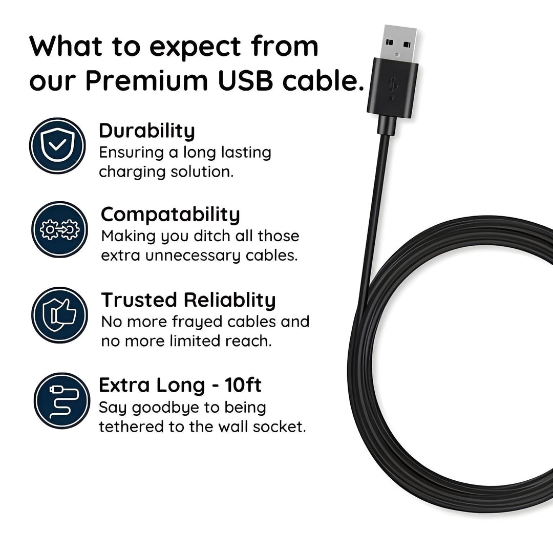 Micro USB Charging Cable, 10 Ft