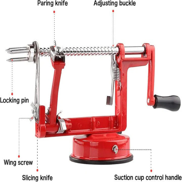 Stainless Steel Apple Peeler and Spiral Slicer for Kitchen Preparation