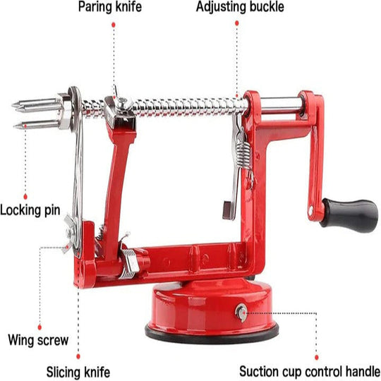 Stainless Steel Apple Peeler and Spiral Slicer for Kitchen Preparation