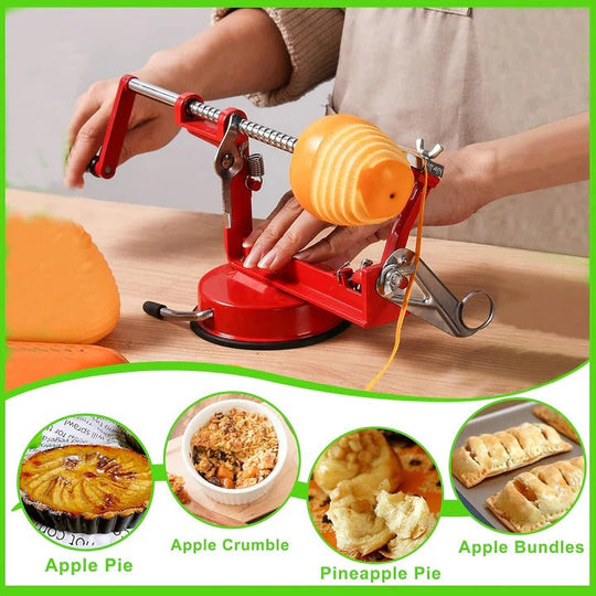 Stainless Steel Apple Peeler and Spiral Slicer for Kitchen Preparation