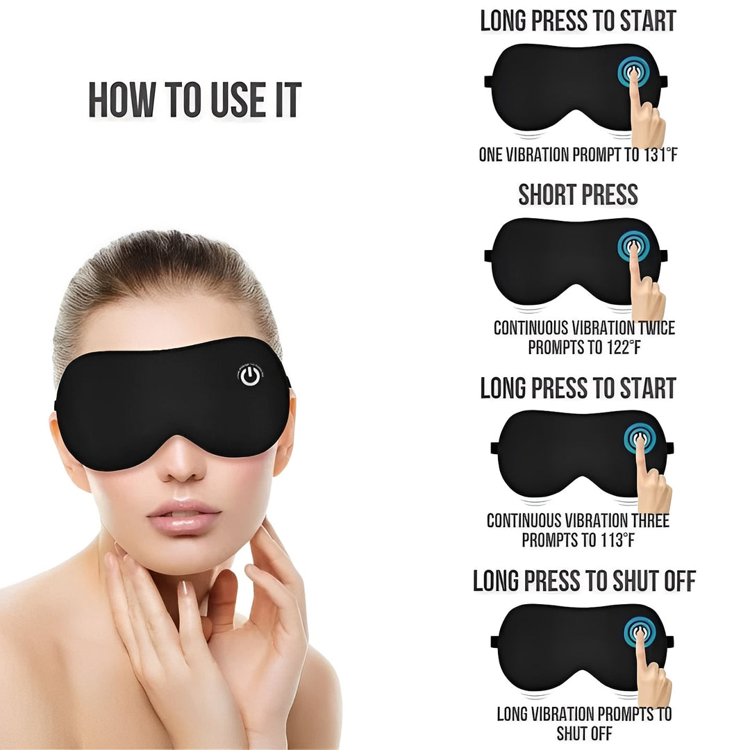 Rechargeable Heated Eye Mask for Relaxation and Sleep Support