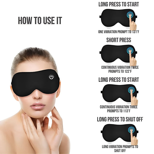Rechargeable Heated Eye Mask for Relaxation and Sleep Support