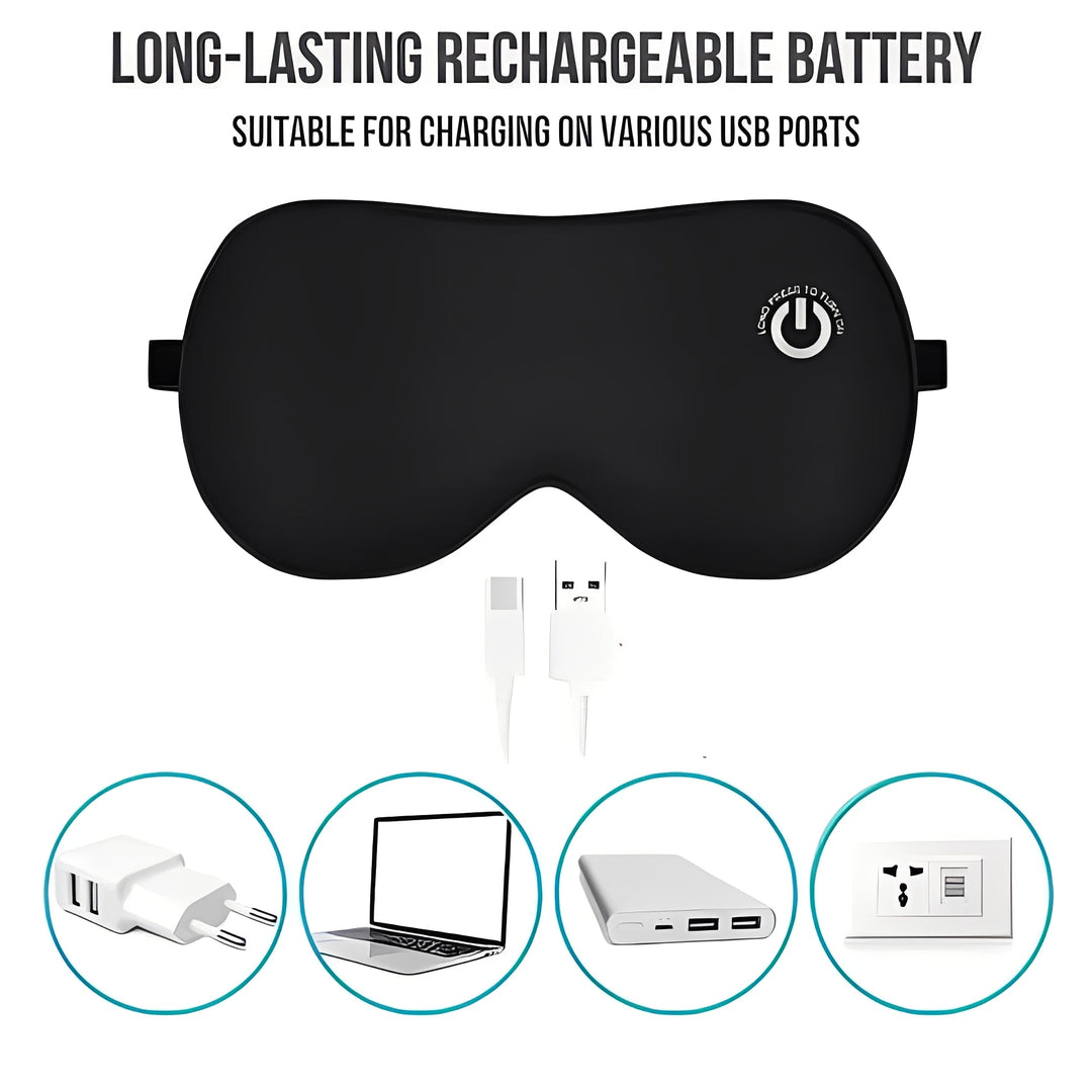 Rechargeable Heated Eye Mask for Relaxation and Sleep Support