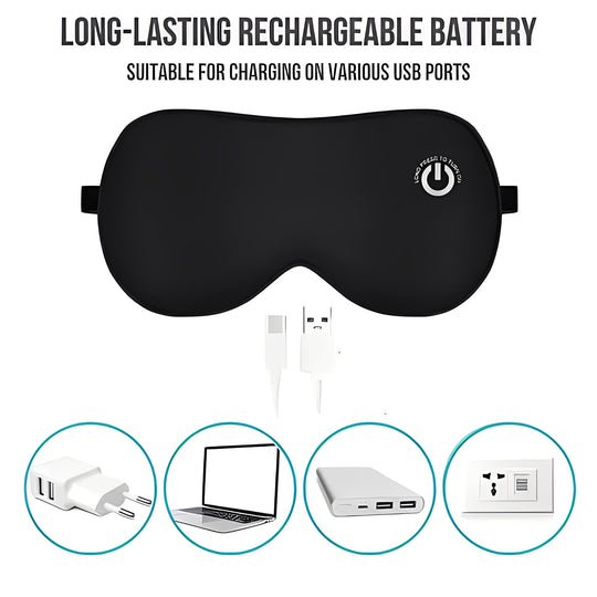 Rechargeable Heated Eye Mask for Relaxation and Sleep Support