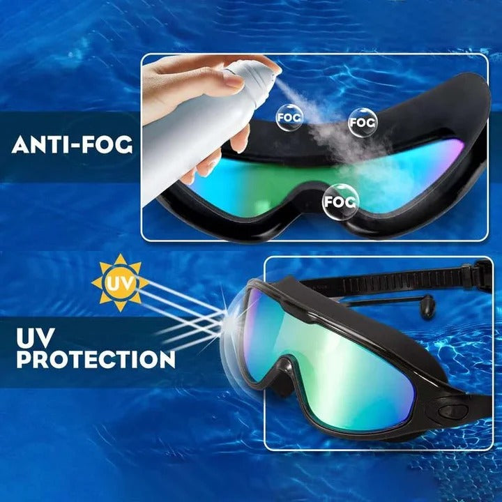 Anti-Fog Swimming Goggles with Wide Angle Lens