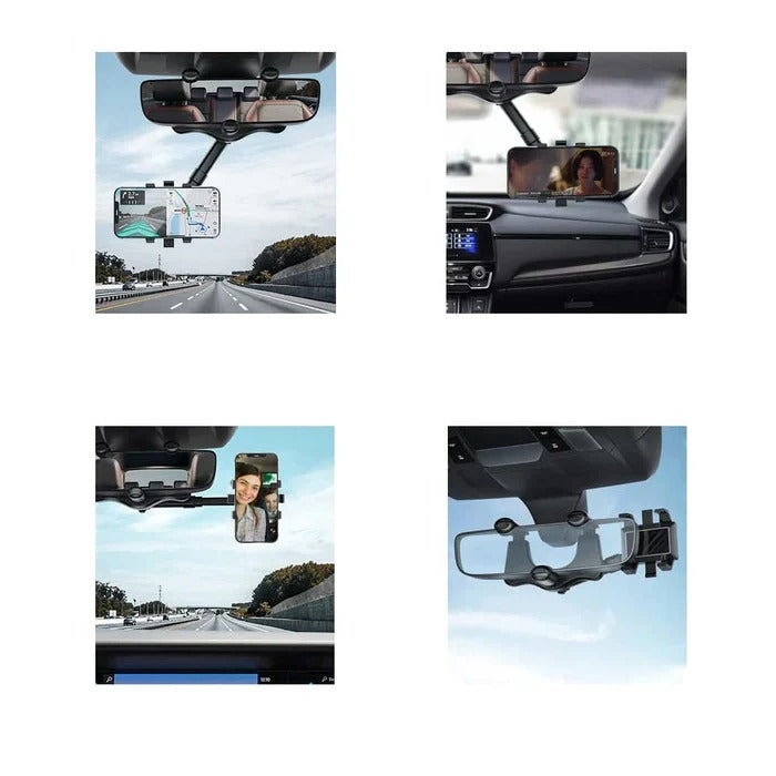 360 Degree Rotatable Car Phone Holder for Rear View Mirror