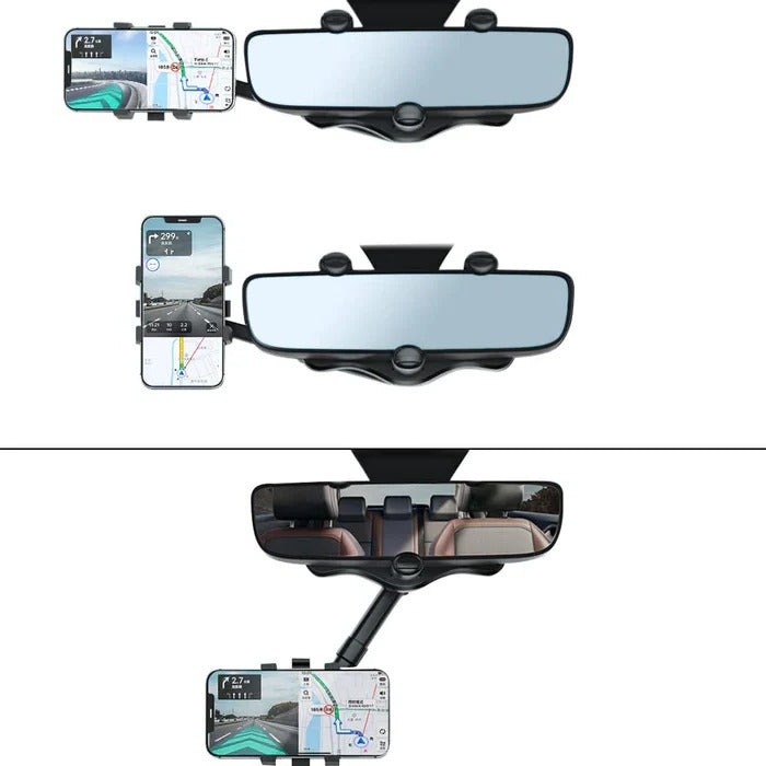 360 Degree Rotatable Car Phone Holder for Rear View Mirror
