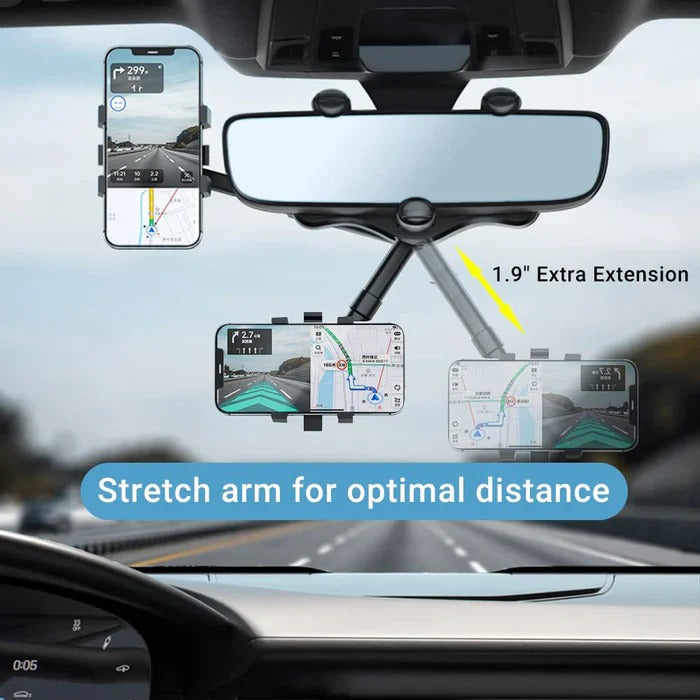 360 Degree Rotatable Car Phone Holder for Rear View Mirror