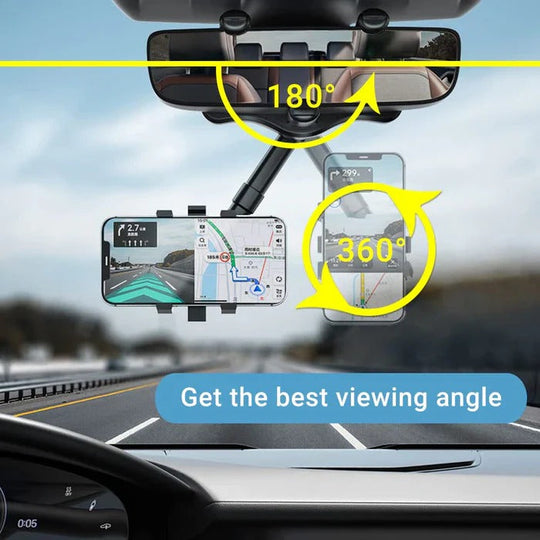360 Degree Rotatable Car Phone Holder for Rear View Mirror