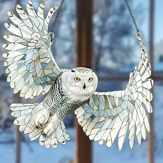 Rainbow Prism Glass Suncatcher for Windows, Decorative Bird and Owl Designs