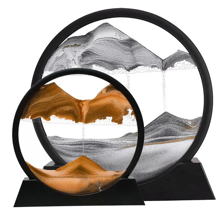 Dynamic Sandscape Art with Flowing Sand Motion