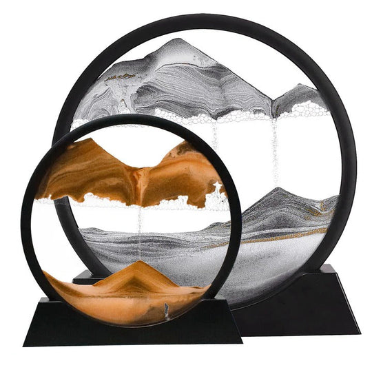 Dynamic Sandscape Art with Flowing Sand Motion
