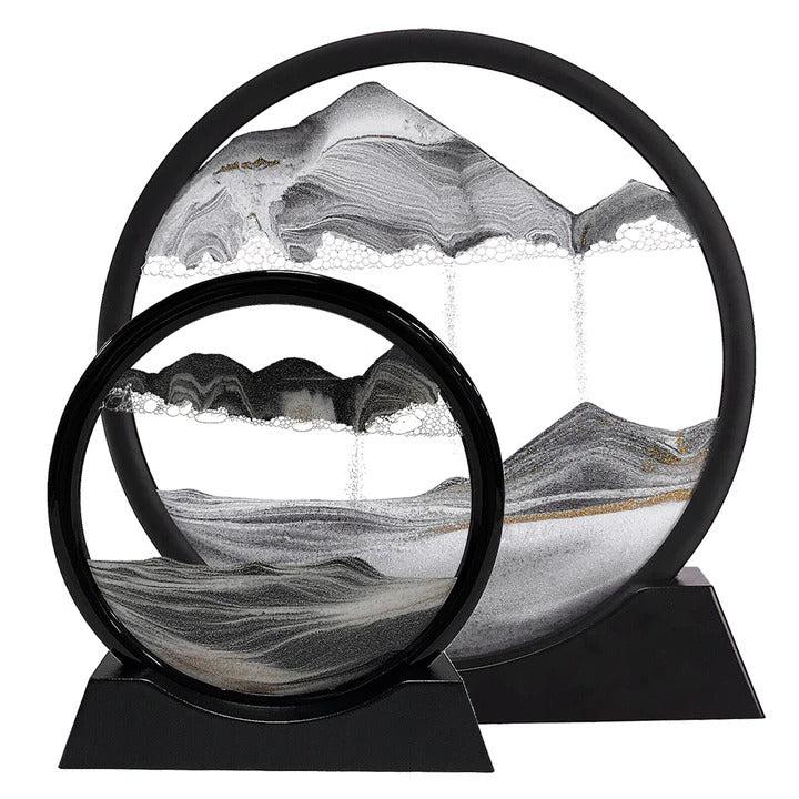 Dynamic Sandscape Art with Flowing Sand Motion