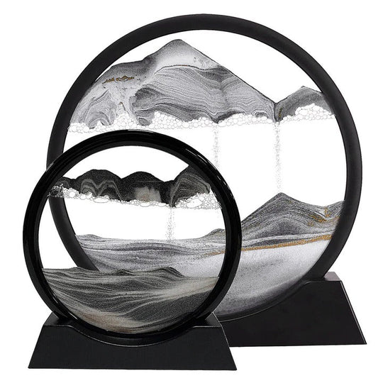 Dynamic Sandscape Art with Flowing Sand Motion