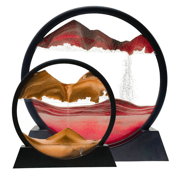 Dynamic Sandscape Art with Flowing Sand Motion