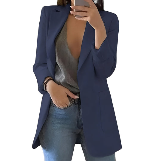 Women's Elegant Blazer with Open Front Design