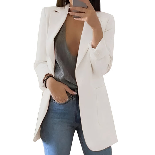 Women's Elegant Blazer with Open Front Design