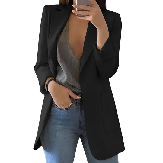 Women's Elegant Blazer with Open Front Design
