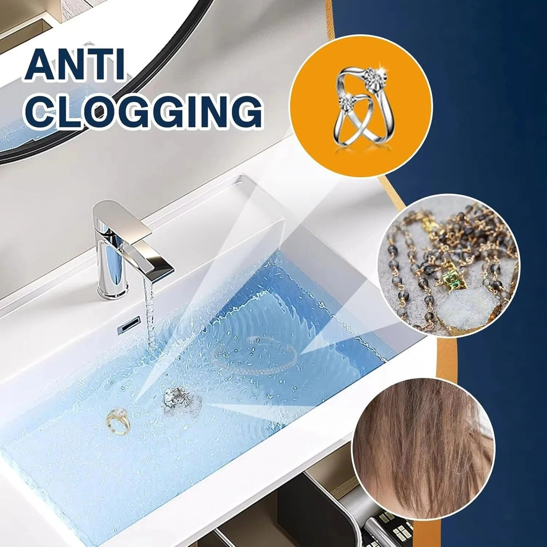 Pop-Up Sink Drain Plug with Hair and Debris Catcher for Bathroom and Kitchen