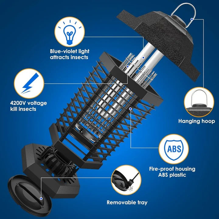 Electric Insect Zapper with UV Light and Collection Tray