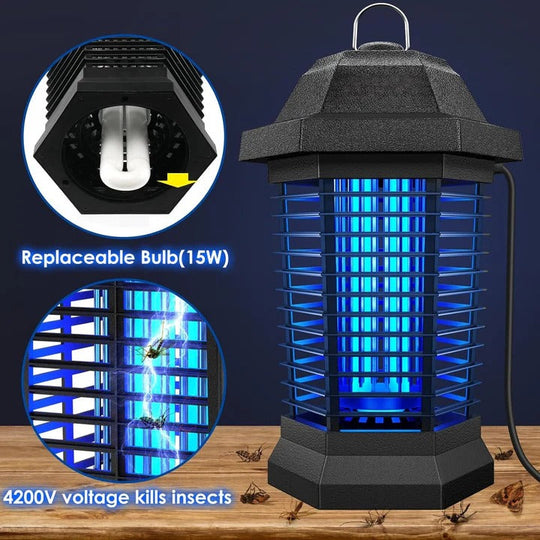 Electric Insect Zapper with UV Light and Collection Tray