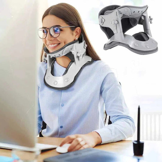Cervical Neck Traction Device with Adjustable Height and Heat Settings