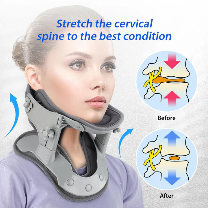 Cervical Neck Traction Device with Adjustable Height and Heat Settings