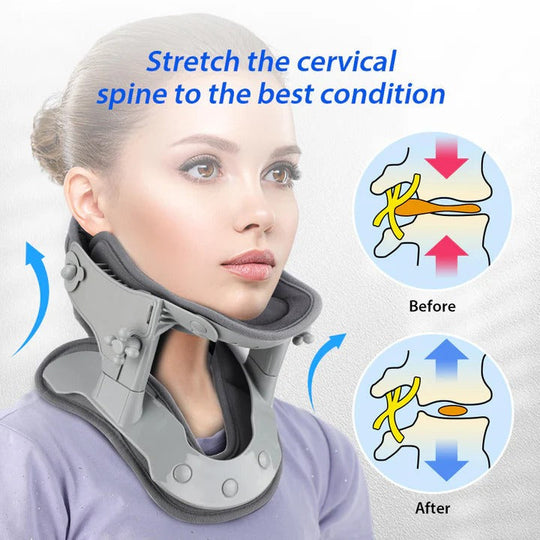 Cervical Neck Traction Device with Adjustable Height and Heat Settings
