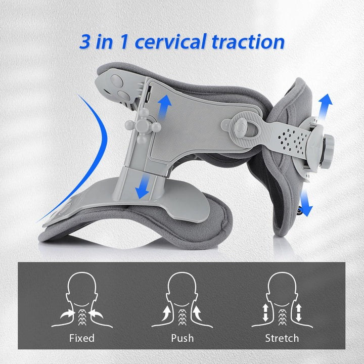 Cervical Neck Traction Device with Adjustable Height and Heat Settings
