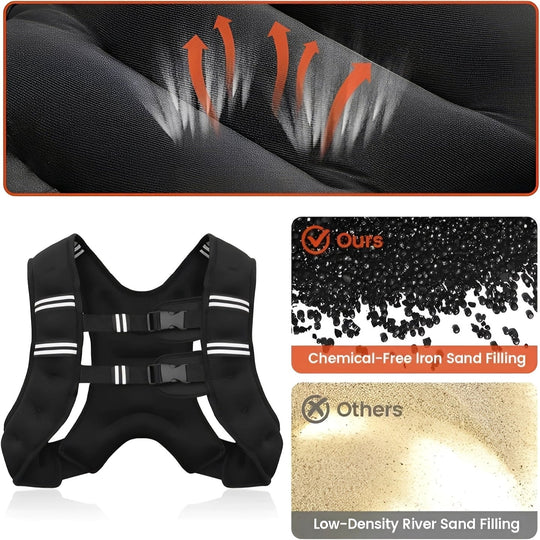 Weighted Fitness Vest with Reflective Safety Strips