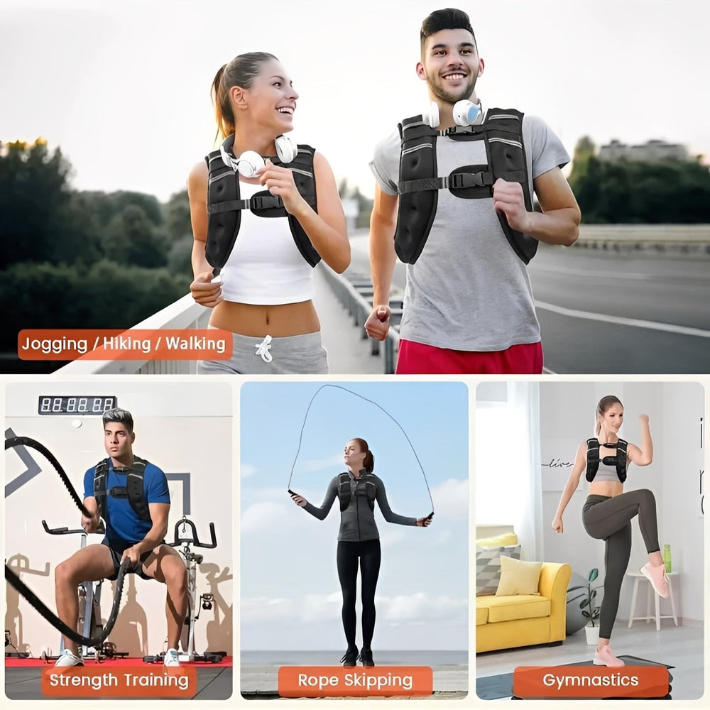 Weighted Fitness Vest with Reflective Safety Strips