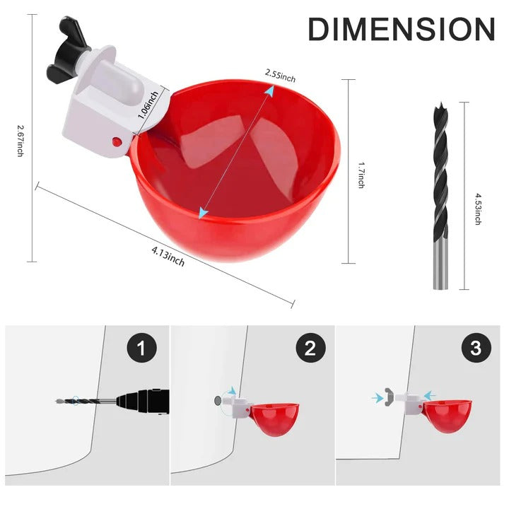 Automatic Chicken Waterer Set, Set of 10