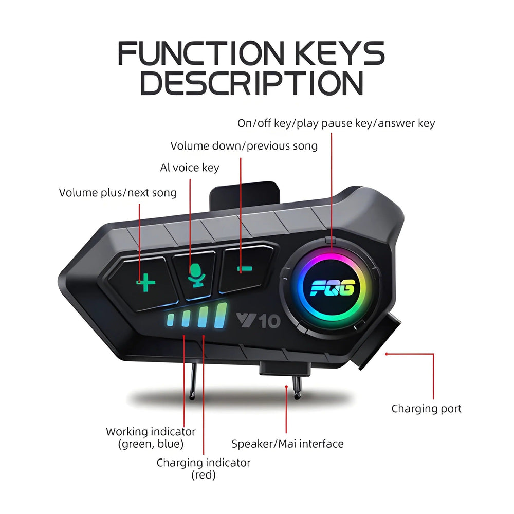 Wireless Bluetooth Headset for Motorcycle Helmets