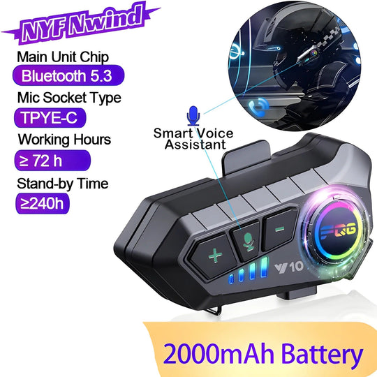 Wireless Bluetooth Headset for Motorcycle Helmets