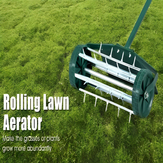 Lawn Aerator Tool with Steel Spikes, Manual Soil Aeration for Yard and Garden