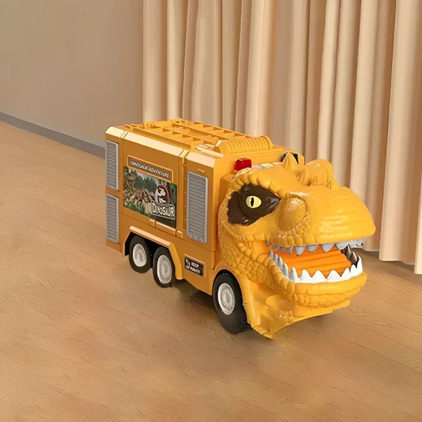 2 in 1 Dinosaur Truck Toy with Lights, Sounds and Storage