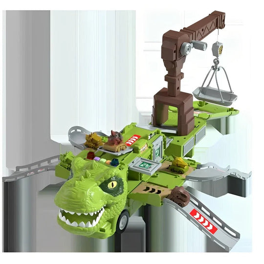 2 in 1 Dinosaur Truck Toy with Lights, Sounds and Storage